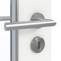 Detailansicht der Oberfläche von GARANT Feuchtraumtür D354-60 Designer White Resopal mit Lichtausschnitt LA-2