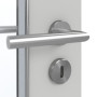 Detailansicht der Oberfläche von GARANT Feuchtraumtür D92-60 Dove Grey Resopal mit Lichtausschnitt LA-2