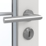 Detailansicht der Oberfläche von GARANT Feuchtraumtür 0160-60 Silver Grey Resopal mit Lichtausschnitt LA-3