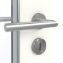 Detailansicht der Oberfläche von GARANT Feuchtraumtür U11026SD Kristallweiß GHK08 mit Lichtausschnitt LA-4 schlossseitig
