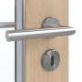Detailansicht der Oberfläche von GARANT Feuchtraumtür Authentic Achat GCK08 mit Lichtausschnitt LA-5 schlossseitig