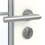 Detailansicht der Oberfläche von GARANT Feuchtraumtür U11026SD Kristallweiß GHK08 mit Lichtausschnitt LA-5 schlossseitig