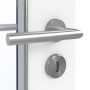 Detailansicht der Oberfläche von GARANT Feuchtraumtür U11209SD Edelweiß GHK08 mit Lichtausschnitt LA-5 schlossseitig