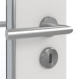 Detailansicht der Oberfläche von GARANT Feuchtraumtür 0160-60 Silver Grey Resopal mit Lichtausschnitt LA-6