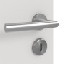 Detailansicht der Oberfläche von GARANT Feuchtraumtür 0160-60 Silver Grey Resopal mit Lichtausschnitt LA-9
