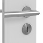 Detailansicht der Oberfläche von JELD-WEN Innentür Classic Nickelgrau ähnlich RAL 7047 ExpertLack mit Lichtausschnitt LÖ-72 schlossseitig