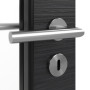 Detailansicht der Oberfläche von HÖRMANN Innentür Schiefer Schwarz Duradecor Proline Concepto mit Lichtausschnitt LA 27