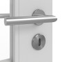 Detailansicht der Oberfläche von JELD-WEN Innentür Contour 4F Nickelgrau ähnlich RAL 7047 ExpertLack mit Lichtausschnitt LA-2G