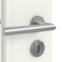 Detailansicht der Oberfläche von WESTAG Innentür Sira Weiß ähnl. RAL 9003 Westalack Soft mit Lichtausschnitt LA-1D schlossseitig