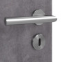 Detailansicht der Oberfläche von JELD-WEN Innentür Trend Concrete Anthrazit Optima DuriTop CPL mit Lichtausschnitt LÖ-14