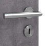 Detailansicht der Oberfläche von JELD-WEN Innentür Trend Concrete Anthrazit Optima DuriTop CPL mit Lichtausschnitt LÖ-62 mittig