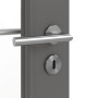 Detailansicht der Oberfläche von HÖRMANN Innentür Groove 31 Staubgrau RAL 7037 Lack DesignLine mit Lichtausschnitt LA 27