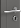 Detailansicht der Oberfläche von HÖRMANN Innentür Groove 85 Staubgrau RAL 7037 Lack DesignLine