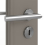 Detailansicht der Oberfläche von LEBO Innentür Ultramatt Taupe Versio mit Lichtausschnitt LA 11