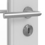 Detailansicht der Oberfläche von JELD-WEN Innentür Shape 1F Nickelgrau ähnlich RAL 7047 ExpertLack mit Lichtausschnitt LA-1G