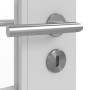 Detailansicht der Oberfläche von JELD-WEN Innentür Shape 2F/3F Nickelgrau ähnlich RAL 7047 ExpertLack mit Lichtausschnitt LA-1G