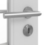 Detailansicht der Oberfläche von JELD-WEN Innentür Shape 4F Nickelgrau ähnlich RAL 7047 ExpertLack mit Lichtausschnitt LA-2G