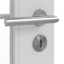 Detailansicht der Oberfläche von JELD-WEN Innentür Shape 4FS Nickelgrau ähnlich RAL 7047 ExpertLack mit Lichtausschnitt LA-2G