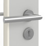 Detailansicht der Oberfläche von GARANT Objektinnentür D92-60 Dove Grey Resopal mit Lichtausschnitt LA-DIN