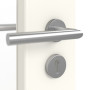 Detailansicht der Oberfläche von GARANT Objektinnentür 0105-60 Pearl White CePaL mit Lichtausschnitt LA-5 schlossseitig