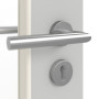 Detailansicht der Oberfläche von GARANT Objektinnentür D92-60 Dove Grey Resopal mit Lichtausschnitt LA-5 schlossseitig