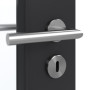 Detailansicht der Oberfläche von GARANT Schallschutztür Matt RAL 9005 G-TEC mit Lichtausschnitt LA-4 schlossseitig