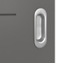 Detailansicht der Oberfläche von HÖRMANN Schiebetür Groove 34 Staubgrau RAL 7037 Lack DesignLine mit Lichtausschnitt LA 24 mittig