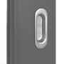 Detailansicht der Oberfläche von HÖRMANN Schiebetür Groove 50 Staubgrau RAL 7037 Lack DesignLine mit Lichtausschnitt LA 8