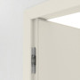 Detailansicht der Bänder von Innentür-Set Linea 01 reverse Weißlack mit Zarge und Drücker