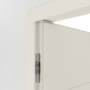 Detailansicht der Bänder von Innentür-Set Linea 03 reverse Weißlack mit Zarge und Drücker