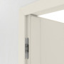 Detailansicht der Bänder von Innentür-Set Linea 08 reverse Weißlack mit Zarge und Drücker