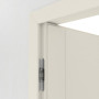 Detailansicht der Bänder von Innentür-Set Linea 12 reverse Weißlack mit Zarge und Drücker