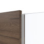 Detailansicht des Lichtausschnitts von HÖRMANN Innentür Pure 1 Alpineiche quer Duradecor DesignLine mit Lichtausschnitt Bandseite