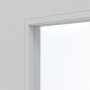 Detailansicht des Lichtausschnitts von JELD-WEN Innentür Shape 1F Nickelgrau ähnlich RAL 7047 ExpertLack mit Lichtausschnitt LA-1G