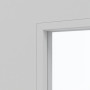 Detailansicht des Lichtausschnitts von JELD-WEN Innentür Shape Zero Nickelgrau ähnlich RAL 7047 ExpertLack mit Lichtausschnitt LÖ-72