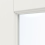 Detailansicht des Lichtausschnitts von JELD-WEN Innentür Solist 1F Brillantweiß ähnlich RAL 9016 ExpertLack mit Lichtausschnitt LA-1G