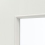 Detailansicht des Lichtausschnitts von GARANT Schiebetür Corona 834 Weiß Struktur Premium CePaL mit Lichtausschnitt LA-4 schlossseitig