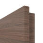 Detailansicht der eckigen Kante von LEBO Innentür Nussbaum Matt Cross Echtholzfurniert mit Lichtausschnitt 1 LA Vario mittig