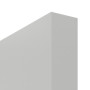 Detailansicht der stumpfen Kante von GARANT Schiebetür D92-60 Dove Grey Resopal mit Lichtausschnitt LA-4 schlossseitig