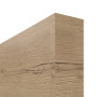 Detailansicht der stumpfen Kante von GARANT Schiebetür Quer Authentic Risseiche GCK08 mit Lichtausschnitt LA-4 schlossseitig Sprosse SP10