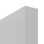 Detailansicht der stumpfen Kante von GARANT Feuchtraum-Schiebetür D92-60 Dove Grey Resopal mit Lichtausschnitt LA-DIN