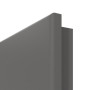 Detailansicht der runden Kante von HÖRMANN Innentür Groove 15 Staubgrau RAL 7037 Lack DesignLine mit Lichtausschnitt LA 24 bandseitig
