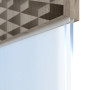 Detailansicht der stumpfen Kante von HÖRMANN Schiebetür Pure 1 Nordeiche Duradecor DesignLine mit Lichtausschnitt quer
