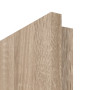 Detailansicht der eckigen Kante von GARANT Feuchtraumtür Authentic Eiche GCK08 mit Lichtausschnitt LA-3