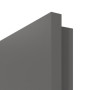 Detailansicht der eckigen Kante von HÖRMANN Innentür Groove 31 Staubgrau RAL 7037 Lack DesignLine mit Lichtausschnitt LA 24 bandseitig