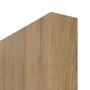 Detailansicht der stumpfen Kante von CLASSEN Schiebetür 4.2 Hickory Eiche CPL mit Lichtausschnitt