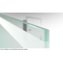 Detailansicht klares Weißglas mit ExtraWeiß-mattiertem Streifen von Selina Motiv matt Glasschiebetür-Set inkl. Schiebetürsystem 45 - Erkelenz