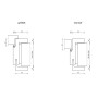 Technische Zeichnung der eckigen Zarge von WESTAG Innentür-Set Pinie Hell Cross PiC 11 PortaLit CPL mit Zarge und Drücker