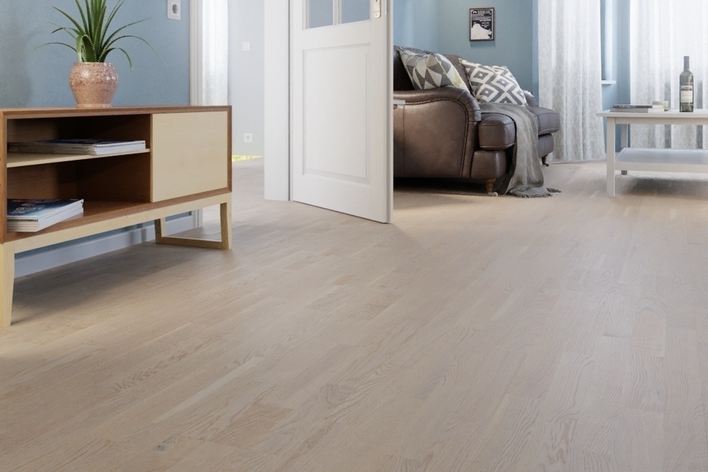 Eiche Creme Pur Schiffsboden Light Parkett Lackiert Interio