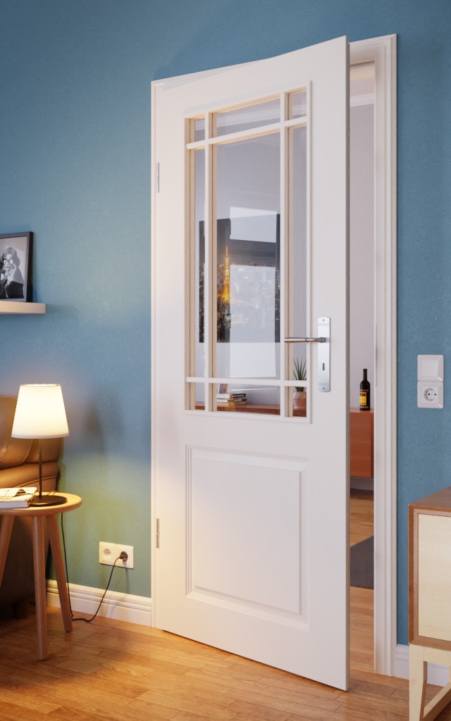 Formelle 20 9LA Sprossen Weißlack-Innentür - Lebo » DeineTür.de